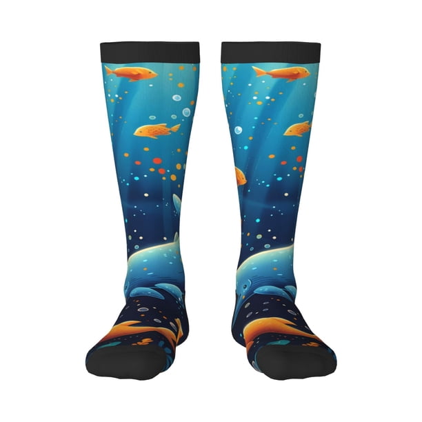 Balery Whimsical Underwater Fantasy Calcetines novedosos Calcetines deportivos Calcetines hasta la rodilla Calcetines de algodón Calcetines originales y geniales