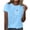 Light Blue, variant on Fesfesfes Gym Tops Women T-Shirt Fashion Short Sleeve Round Neck Valentine's Day Printing Casual Blouse T-Shirt Tops Shirt Winter Tops 6(M)