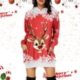 thumbnail image 2 of Womens Christmas Dress Christmas Party Dresses 2024 Women's Christmas Christmas Print Hoodie Dress, 2 of 4