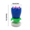 thumbnail image 3 of Lotus Flower Musical Birthday Candle Rotating Spin Magic Cake Topper Party, 3 of 4