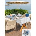 thumbnail image 5 of Outdoor Tablecloth with Umbrella Hole for Patio/Picnic/Party/Camping, Nautical Coastal Waterproof Table Cloth Rectangle Table Cover Washable, Summer Ocean Conch Flower Gray Wooden (60"x 120"), 5 of 8