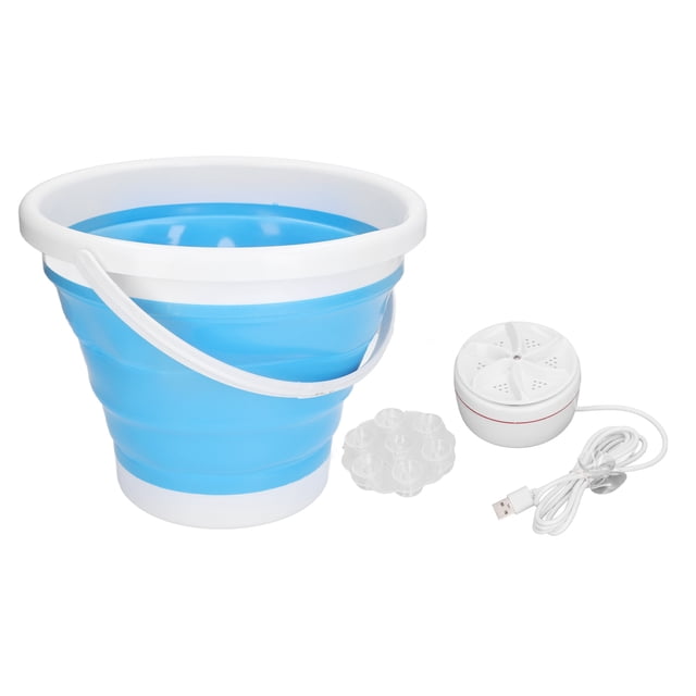 Lavadora plegable de 5KG, turbina de gran capacidad alimentada por USB, Mini lavadora de cubo plegable para ropa interior de lencería