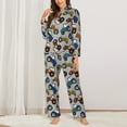 thumbnail image 2 of Saiise Color Tractor Print Women Soft Pajama Sets,Long Sleeve Sleepwear Button Up 2-Piece Pjs Lounge Sets-X-Large, 2 of 7