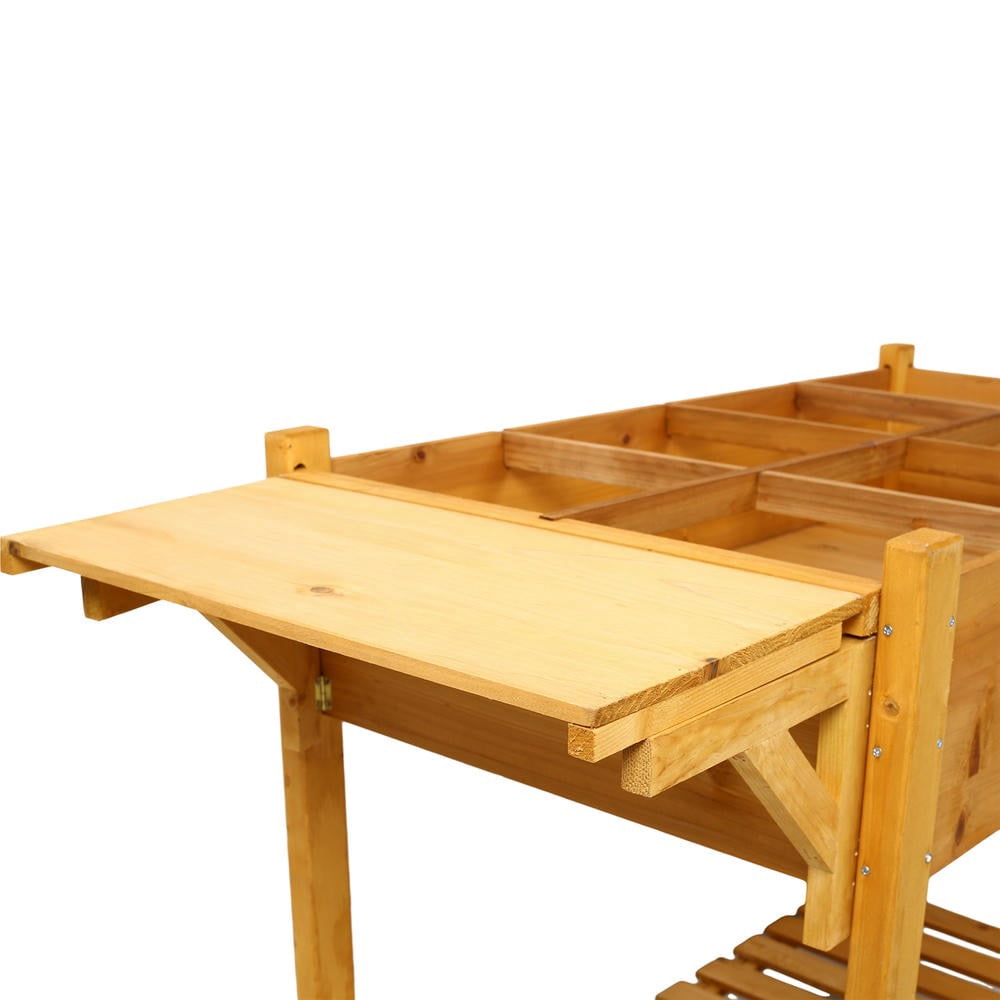 Barara King Planter Raised Garden Boxes Outdoor, Large Raised Garden Beds,8 Pockets Horticulture Raised Garden Bed with Foldable Side Table and Storage Shelf for Herb/Vegetables/Flowers