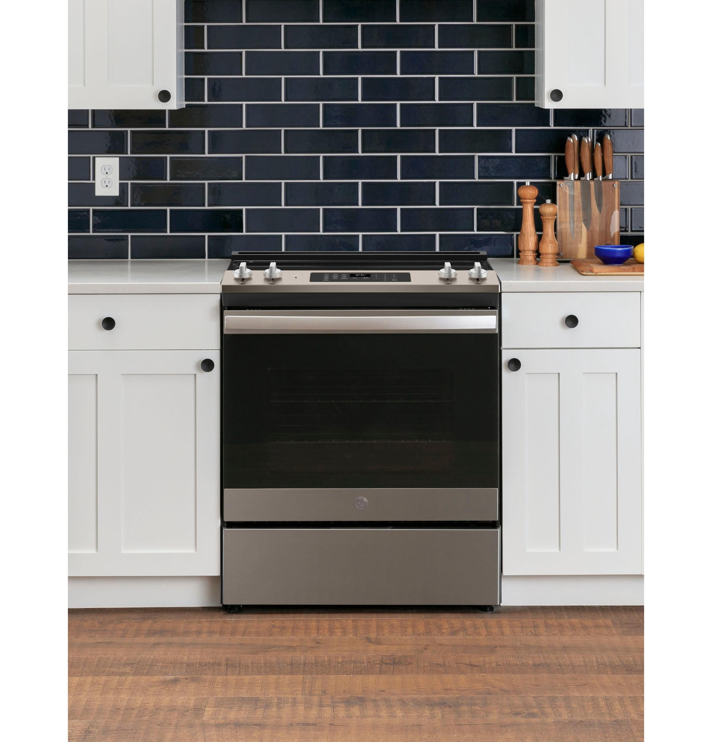 GE JVW5301EJES Slate Wall-Mount Pyramid Chimney Hood