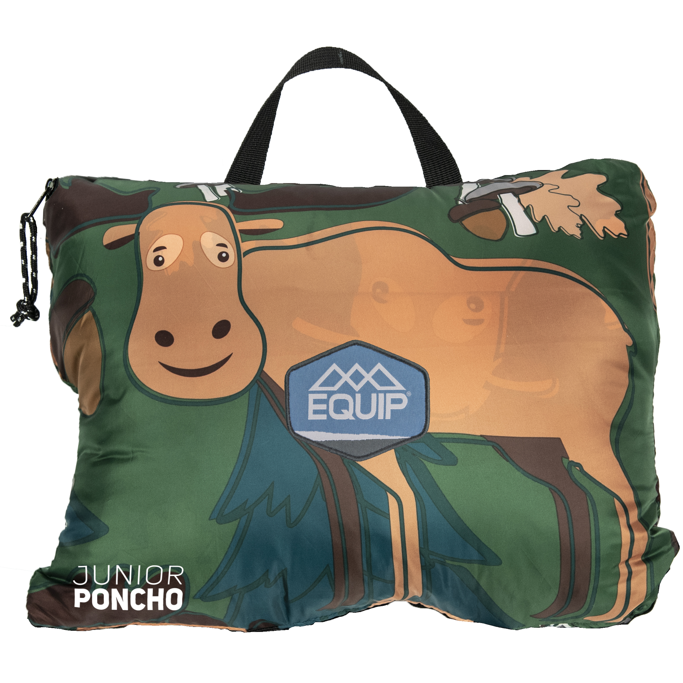 EQUIP Camping Poncho Picnic Blanket and Mat, Green Moose Print, Size 66.9 In. L x 51.18 In. Material Polyester - image 2 of 8