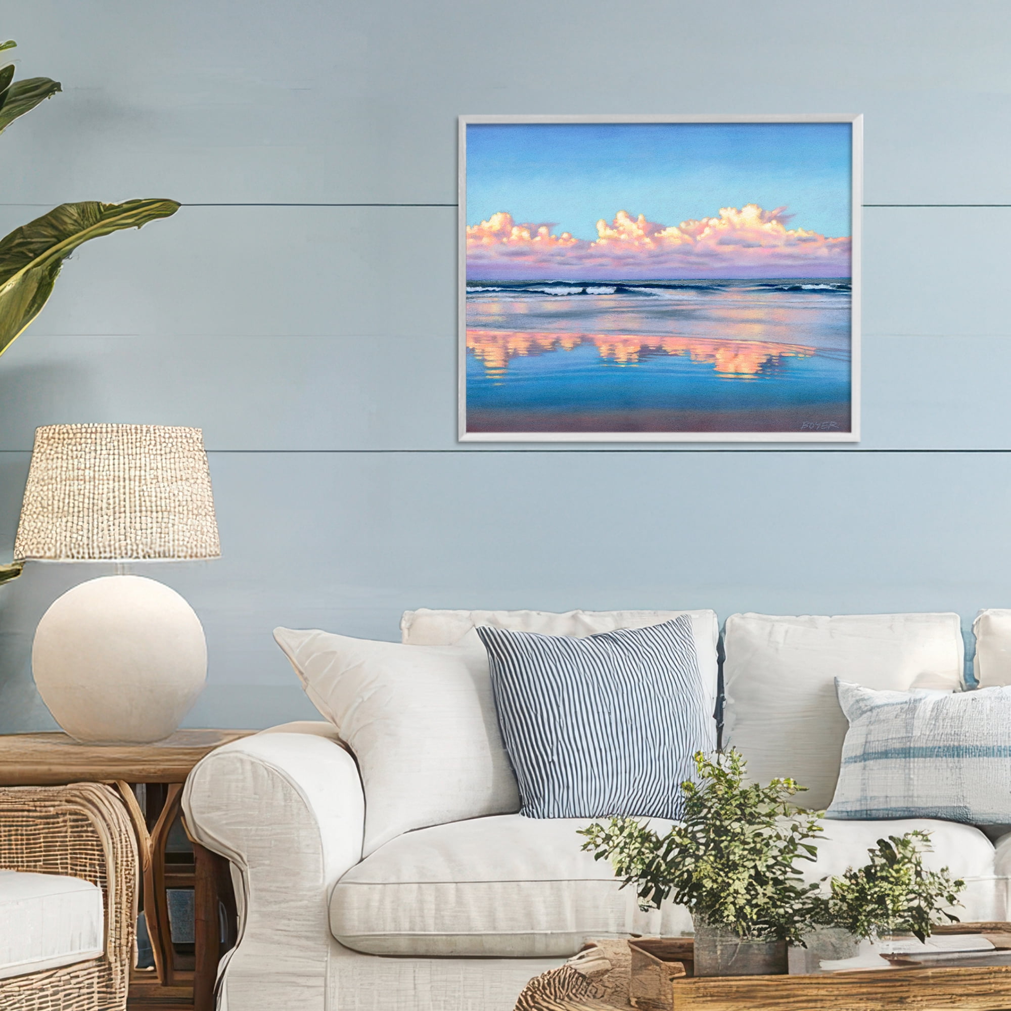 Stupell Industries Cloud Illusions Reflection White Framed Giclee Art, design by Susy Boyer
