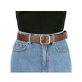 thumbnail image 4 of Cinturón de hebilla de pin para mujeres, cinturón ancho suave y casual para vestidos, jeans y pantalones de 92 cm/36.22" color marrón, hebilla dorada, 4 of 4