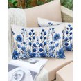 thumbnail image 4 of Waterproof Outdoor Throw Pillows with Inserts 12"x20" Set of 2, Blue Poppy Soft Decorative Pillowcases for Couch Bedroom, Botanical Flowers Spring Garden Pillow Covers for Sofa Living Room, 4 of 8