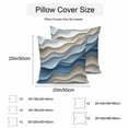 thumbnail image 3 of Waterproof Throw Pillow Covers Set of 2, 16x16 Inch Moire Blue Brown Decorative Pillowcases Outdoor Pillow Slip Cushion Covers Set for Couch Tent Ombre Modern Abstract Geometric, 3 of 7
