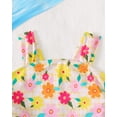 thumbnail image 4 of Kucnuzki 4T Toddler Girls Swimsuit Set 5T Girl Summer Bathing Suit Drawstring Floral Top Bottoms 2pcs Bikini Set Beach Breathable Tankini Set Swimwear Yellow, 4 of 9