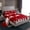 Red White, variant on Feelyou Winter Cartoon Snowman Twin Sheet Sets, Merry Christmas Twin Fitted Sheet, Western Festival Holiday Flat Sheet, Luxury Bedroom Decor, 3pcs