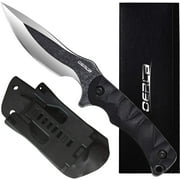 OERLA OLL-005 420HC Steel Outdoor Duty Survivor Knives Fixed Blade Full Tang Blade Camping Hunting Knife with Glass-Filled Nylon Handle Waist Clip EDC Kydex Sheath (Black)