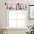 thumbnail image 7 of Winter Christmas Snowman Kitchen Curtains and Valances Set, Pink Xmas Tree Fox Squirrel Rod Pocket Window Valance 18 Inch Window Curtain Panels for Living Room Bedroom Laundry, 27.5x36in, 3 Pieces, 7 of 7