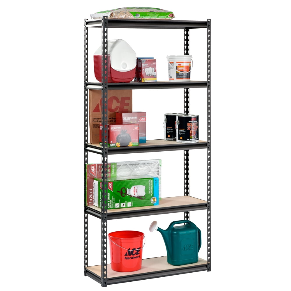 Gorilla Rack 34 x 14 x 72 5-Shelf L-Beam Unit, Black