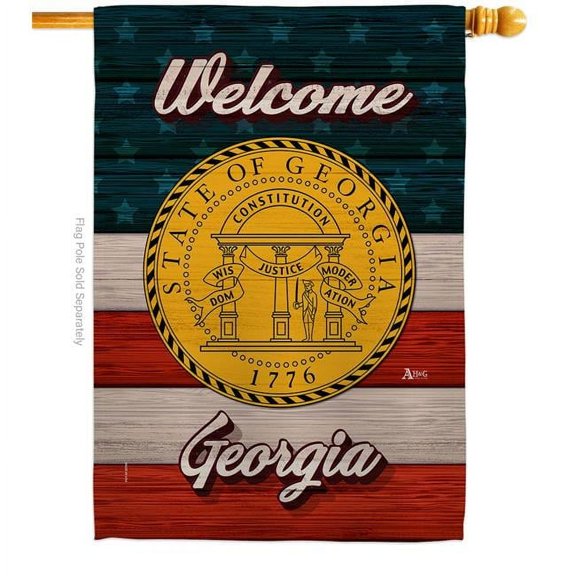 Americana Home & Garden H141266-BO 28 x 40 in. Welcome Geogia Double-Sided Vertical Decoration Banner House & Garden Flag - Yard Gift