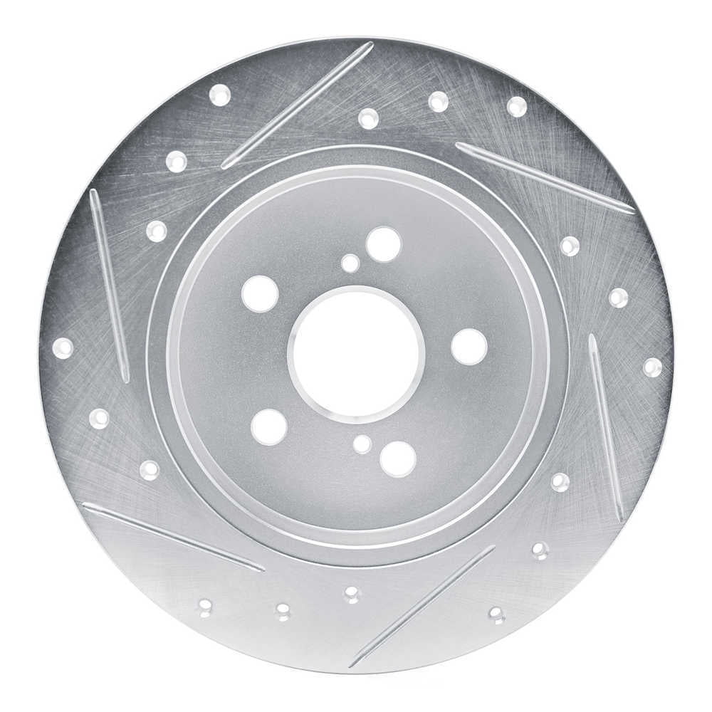 Dynamic Friction Company 631-76156R DFC Brake Rotor - Drilled And Slotted - Silver