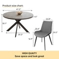 thumbnail image 2 of Zerifevni 46.4" Round Dining Table Set, Mid Century Modern Round Dining Table for 4-6 Person, w/Steel Legs, Coffee Table for Kitchen Dining Room, Office, Save Space (1 Round Table with 2 Grey Chairs), 2 of 5