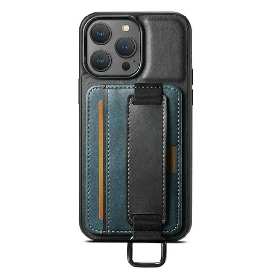 Case For IPhone16/16 Pro/16 Plus/16 Pro Max, Leather Built-in Card Protective Cover Anti-drop Bracelet Case