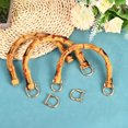 thumbnail image 5 of Purse Handles, 2Pcs 6.1" Plastic Bamboo Handbag Handle Replacement Accessories with Metal Buckle (Burnt Yellow), 5 of 5