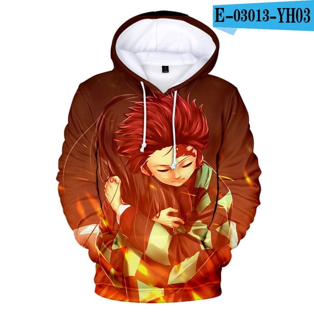 Sudaderas con capucha de Demon Slayer para Halloween, chaqueta informal para niños y adultos, tamaño Kamado Tanjirou Nezuko, jersey de Cosplay Unisex03Niños 120 Deng Xun unisex