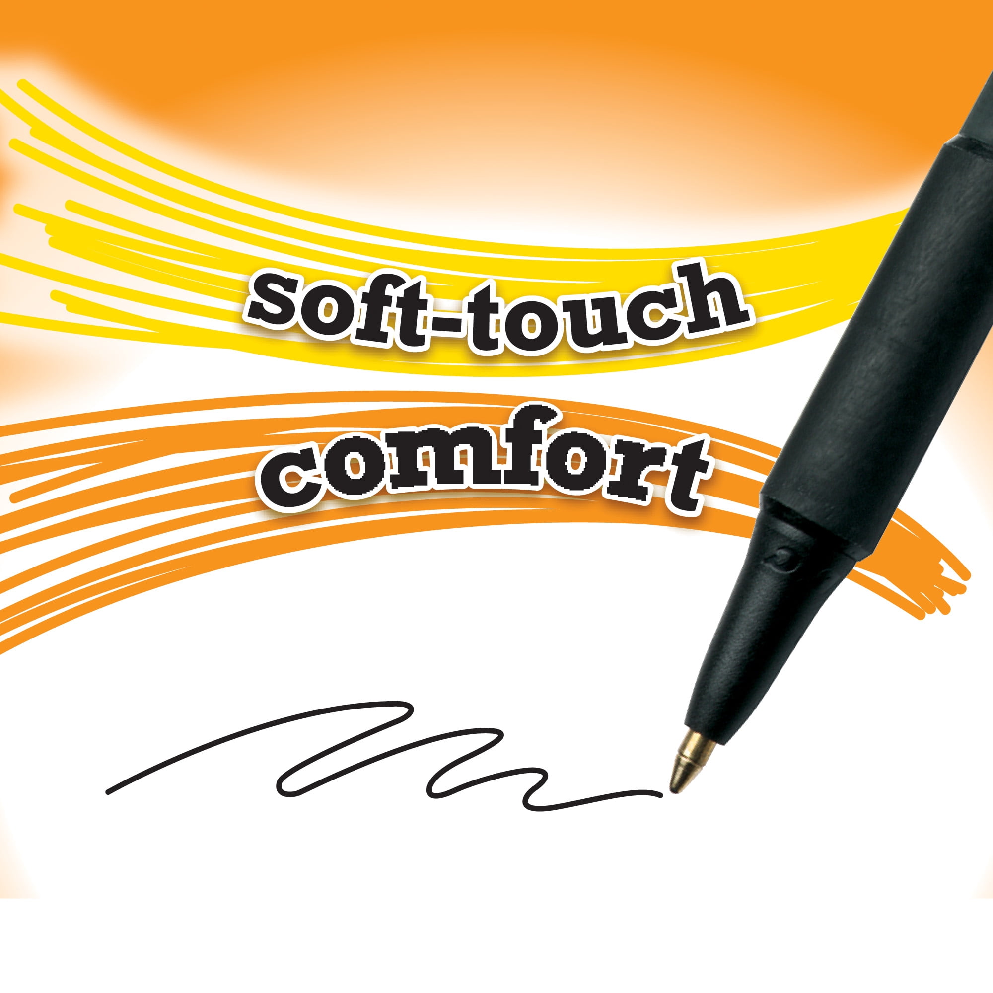 BIC Soft Feel Black Retractable Ballpoint Pens, Medium Point (1.0mm), 18-Count Pack, Black Pens