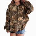thumbnail image 2 of TOWED22 Girl's Camo Hoodies Long Sleeve Drop Shoulder Hooded Sweatshirts Pullover Tops Vintage Streetwear,Orange,7-8, 2 of 6