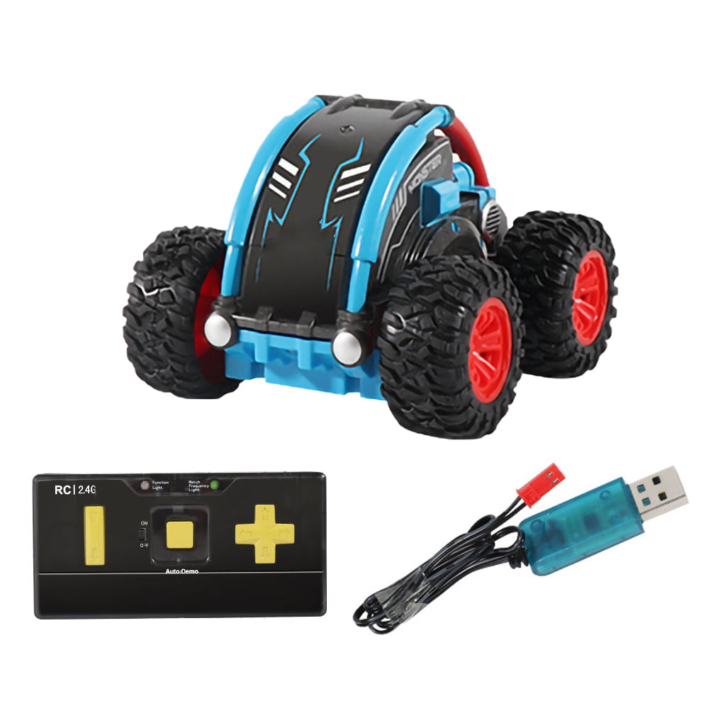 Car Toy Remote Control Model Rotating Automobile Model Cartoon Children  Playset Kid Toy Gift, Blue 