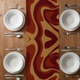 thumbnail image 6 of Brown Abstract Line Table Runner - 70 Inch Long, Kitchen Dining Table Runner Dresser Scarves, Geometric Distortion Texture Fluid Art Farmhouse Decor for Coffee Tables Wedding Party Banquet, 6 of 8