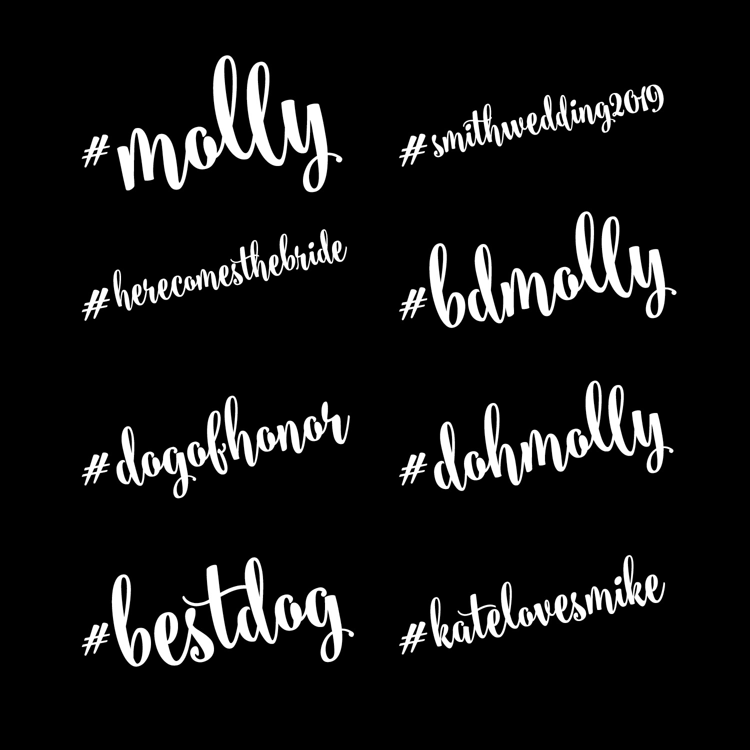 Hashtag Personalized Dog Bandana