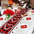 thumbnail image 6 of Red Black Love Heart Valentines Day Table Runner，Happy Valentine's Day Decor Kitchen Dining Table Settings 13x72 Inch, 6 of 6
