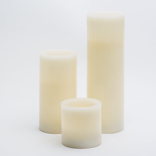Richland Flameless LED Pillar Candles 3" Ivory Set of 18