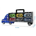 thumbnail image 5 of Toy Truck Rig Die-Cast Carrier Truck with 6 Friction Powered Alloy High Speed Battery-less Racing Cars, 5 of 7