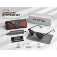 thumbnail image 7 of IVYTIG Narrow Retro Keyhole Polarized UV400 Protection Unisex Sunglasses, Pantos Round, Gradient Smoke, 7 of 7
