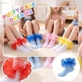 thumbnail image 6 of Dwellite Socks for Girl Fold Cuff Big Lace Frilly Dress Socks Fluffy Ruffles Stretch Socks Red XL, 6 of 6