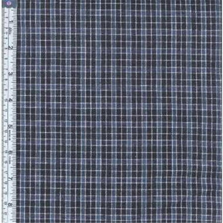 Textile Creations RW0066 Rustic Woven Fabric, Plaid Navy And Light Grey, 15 yd.
