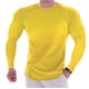 thumbnail image 3 of Camisetas deportivas Prolriy para hombre, de manga larga, ajustadas, elásticas, de compresión, para primavera y verano, para hombre, color amarillo, talla XXL, 3 of 6