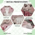 thumbnail image 5 of Women Silk Pajama Sets Causal Outings Fashion White Bear with Roses Pattern Home, 5 of 7
