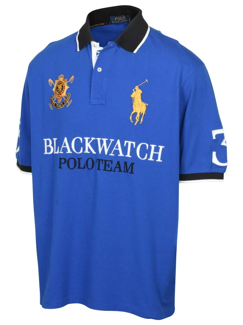 Polo RL Men's Big and Tall Black Watch Polo Team Shirt (4LT