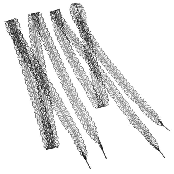 COSMOBETTY Walking Shoe Laces Soft Silk Shoelaces Lace Black 1 Pair Flat For Women