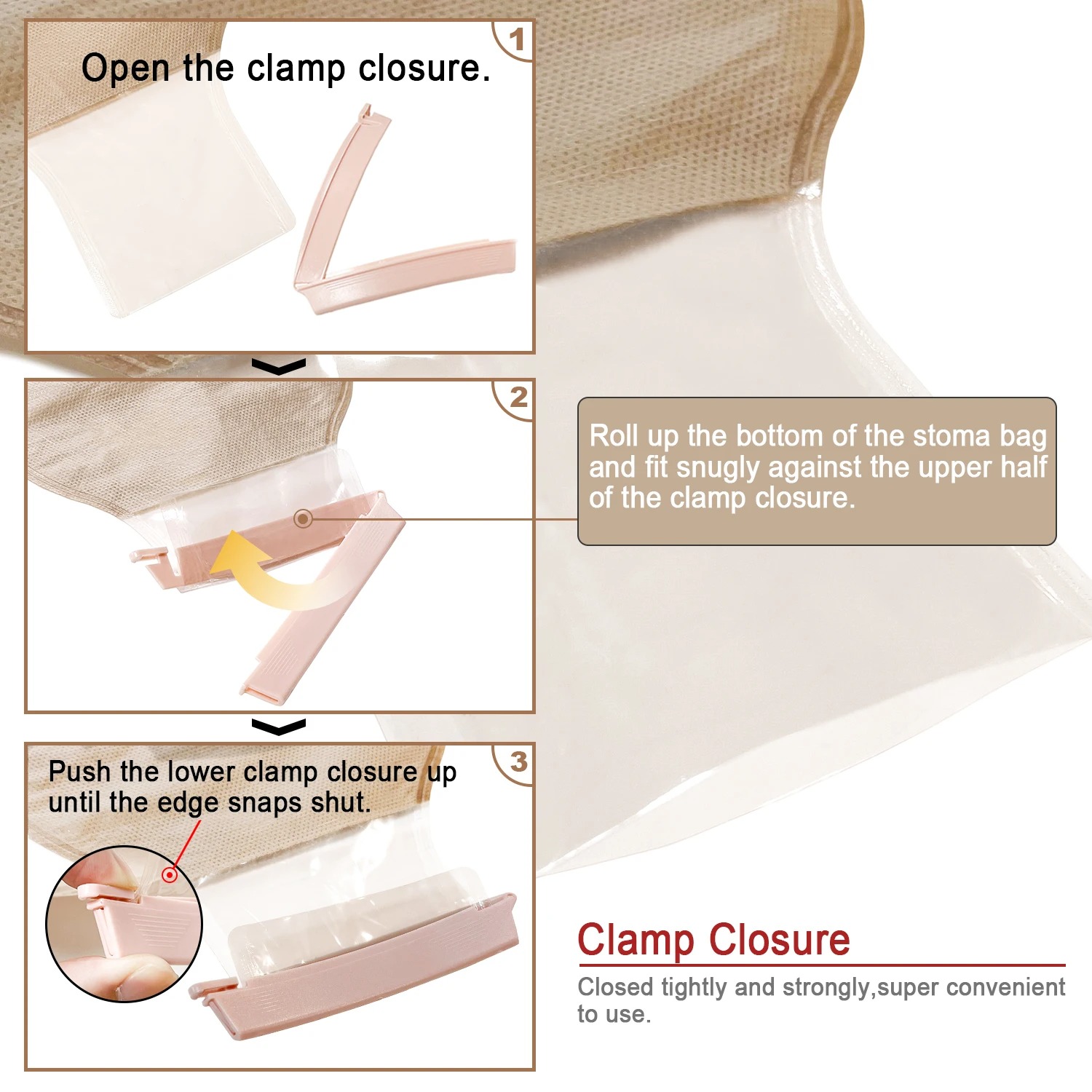 Ceeport 21 PCS Colostomy Bags Ostomy Supplies Clamp Drainable Pouches for Colostomy Ileostomy Stoma Care with Measure Card,Cut-to-Fit(15pcs Bags+6pcs Barriers)