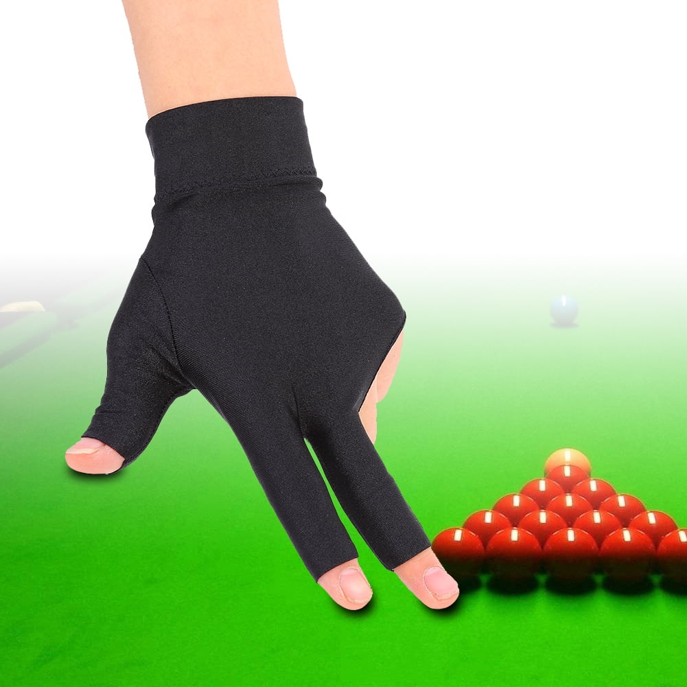Elastic Lycra Non-Slip Wear-Resistant Breathable Pool Cue Gloves for Left Hand MIXCUT 3 Fingers Billiard Gloves Snooker Gloves Pool Table Accessory for Men Women 
