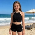 thumbnail image 4 of Tiijoy Girls' Bikini Sets 2 Piece Halter Top Shorts Swimsuit Bathing Suit, Sizes 12-16, 4 of 8