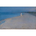 thumbnail image 2 of Peder Severin Krøyer 18x13 Gold Ornate Wood Frame and Double Matted Museum Art Print Titled - Summer Evening at the South Beach, Skagen. Anna Ancher and Marie Kroyer (Study) (1893), 2 of 4