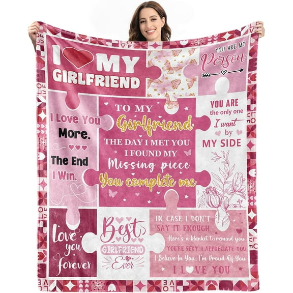 Gifts for Girlfriend Blanket - Cute Birthday Gifts for Girlfriend - Valentines Day Girlfriend Gifts from Boyfriend - Girlfriend Gifts for Her Anniversary Christmas - Mothers Day Girlfriend Gifts Idea