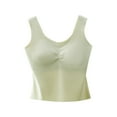 thumbnail image 6 of Gfyviroh Tank Tops for Women Seamless Plus Size Chest Padded Undershirts Crewneck Sleeveless Pleated Loungewear Tops, 6 of 7