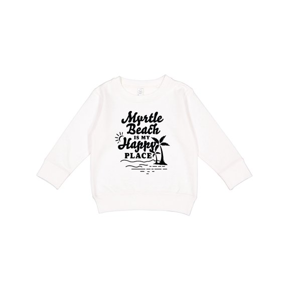 Inktastic Myrtle Beach is My Happy Place with Palm Trees Toddler Sweatshirt