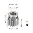 thumbnail image 2 of Uxcell 8mm Aperture 15T Mod 1 Stainless Steel Spur Diff Differential Motor Pinion Gear, 2 of 5