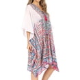 thumbnail image 4 of Sakkas Kristy Long Tall Lightweight Caftan Dress / Cover Up With V-Neck Jewels - fow210-white - One Size, 4 of 5