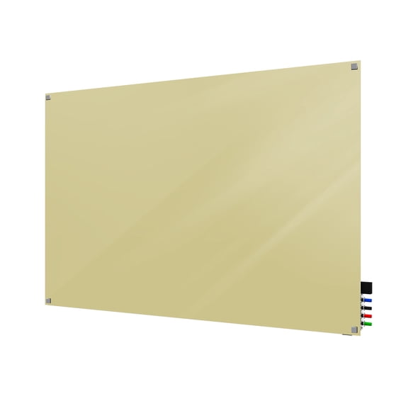 HMYSN23BG Ghent Glassboards Harmony Markerboard Square Corners Glass Whiteboard 2'H x 3'W, Beige